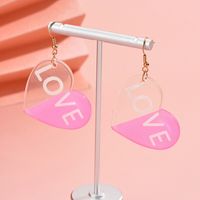 1 Pair Romantic Sweet Letter Heart Shape Arylic Drop Earrings main image 4