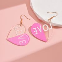 1 Pair Romantic Sweet Letter Heart Shape Arylic Drop Earrings main image 6