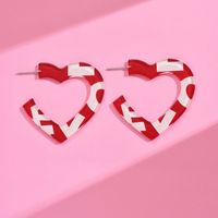 1 Pair Cute Heart Shape Polishing Arylic Ear Studs main image 4