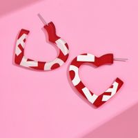 1 Pair Cute Heart Shape Polishing Arylic Ear Studs main image 6