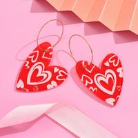 1 Pair Sweet Geometric Heart Shape Polishing Arylic Drop Earrings main image 5
