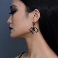 1 Pair Simple Style Devil's Eye Stoving Varnish Hollow Out Alloy Drop Earrings main image 1