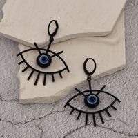 1 Pair Simple Style Devil's Eye Stoving Varnish Hollow Out Alloy Drop Earrings main image 3