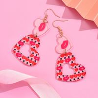 1 Pair IG Style Casual Simple Style Lips Heart Shape Polishing Arylic Drop Earrings main image 6