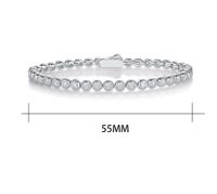 Lady Solid Color Sterling Silver Inlay Moissanite Tennis Bracelet main image 2