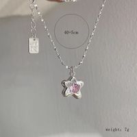 Argent Sterling Style Simple Star Incruster Zircon Pendentif main image 2