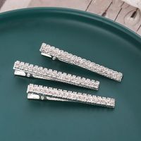 Women's Sweet Shiny Solid Color Rhinestone Plating Hair Clip main image 1