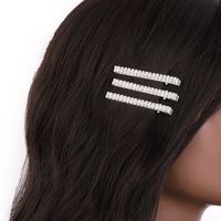 Women's Sweet Shiny Solid Color Rhinestone Plating Hair Clip main image 3