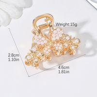 Women's Elegant Glam Flower Butterfly Alloy Plating Inlay Artificial Pearls Hair Claws main image 3