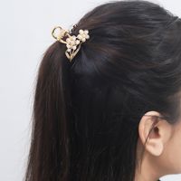 Women's Elegant Glam Flower Butterfly Alloy Plating Inlay Artificial Pearls Hair Claws main image 4