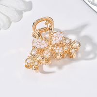 Women's Elegant Glam Flower Butterfly Alloy Plating Inlay Artificial Pearls Hair Claws sku image 3