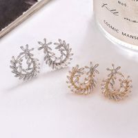 1 Pair IG Style Leaf Copper Ear Studs main image 4