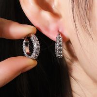1 Pair Elegant Geometric Plating Copper Hoop Earrings main image 4