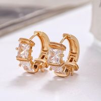 1 Pair Simple Style Geometric Copper Hoop Earrings sku image 1
