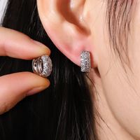 1 Pair Elegant Geometric Plating Copper Hoop Earrings main image 3