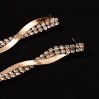 Copper Elegant Shiny Geometric Rhinestones Earrings Necklace sku image 2