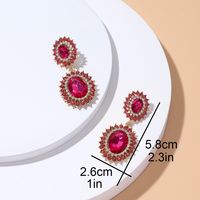 1 Pair Luxurious Bridal Oval Plating Inlay Alloy Rhinestones Drop Earrings main image 2