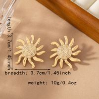 1 Pair Casual Simple Style Sun Alloy 14K Gold Plated Ear Studs main image 2