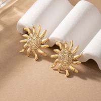 1 Pair Casual Simple Style Sun Alloy 14K Gold Plated Ear Studs sku image 1