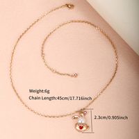 Cute XUPING Sweet Rabbit Cup Heart Shape Alloy Copper Alloy Inlay Artificial Gemstones Artificial Pearls 18K Gold Plated Women's Pendant Necklace main image 3