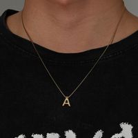 304 Stainless Steel 18K Gold Plated XUPING Simple Style Letter Necklace main image 3