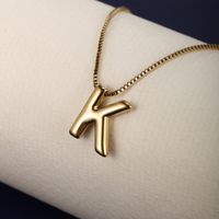304 Stainless Steel 18K Gold Plated XUPING Simple Style Letter Necklace main image 9