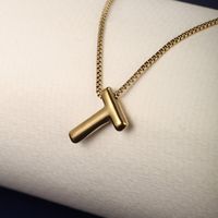 304 Stainless Steel 18K Gold Plated XUPING Simple Style Letter Necklace main image 10