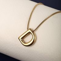 304 Stainless Steel 18K Gold Plated XUPING Simple Style Letter Necklace main image 7