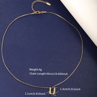 304 Stainless Steel 18K Gold Plated XUPING Simple Style Letter Necklace sku image 21