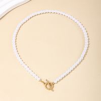 Elegant Simple Style Geometric Artificial Pearl Copper Beaded Plating Women's Necklace main image 5
