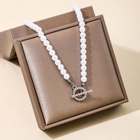 Elegant Simple Style Geometric Artificial Pearl Copper Beaded Plating Women's Necklace main image 4