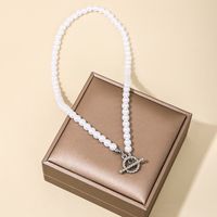 Elegant Simple Style Geometric Artificial Pearl Copper Beaded Plating Women's Necklace main image 6