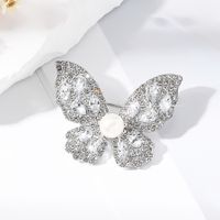Élégant Papillon Alliage Perles Artificielles Strass Femmes Broches main image 3