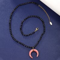 Hip-Hop XUPING Simple Style Moon 304 Stainless Steel Beaded Plastic Beaded 18K Gold Plated Unisex Necklace main image 5