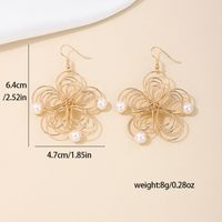 1 Paire Style IG Style Simple Fleur Perle Placage Alliage Boucles D'oreilles main image 2