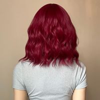 Women's Casual Formal Sweet Red Weekend Street Chemical Fiber Bangs Curls Short Curly Hair Wig Net main image 6