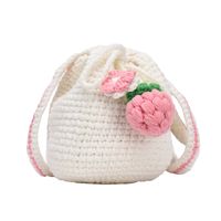 Women's Small Yarn Flower Strawberry Cute String Crossbody Bag sku image 2