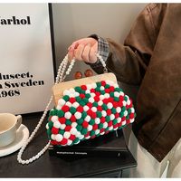 Women's Medium Plush Multicolor Cute Lock Clasp Dome Bag sku image 3