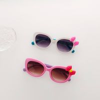 Cartoon Style Sweet Bow Knot Pc Resin Oval Frame Full Frame Kids Sunglasses main image 2