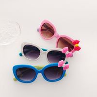 Cartoon Style Sweet Bow Knot Pc Resin Oval Frame Full Frame Kids Sunglasses main image 3