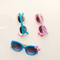 Cartoon Style Sweet Bow Knot Pc Resin Oval Frame Full Frame Kids Sunglasses main image 4