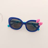 Cartoon Style Sweet Bow Knot Pc Resin Oval Frame Full Frame Kids Sunglasses sku image 1