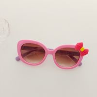 Cartoon Style Sweet Bow Knot Pc Resin Oval Frame Full Frame Kids Sunglasses sku image 5