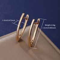 1 Pair XUPING Simple Style Geometric Inlay Copper Alloy Artificial Gemstones 18K Gold Plated Hoop Earrings sku image 1