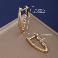 1 Pair XUPING Simple Style Geometric Inlay Copper Alloy Artificial Gemstones 18K Gold Plated Hoop Earrings main image 2