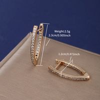1 Pair XUPING Simple Style Geometric Inlay Copper Alloy Artificial Gemstones 18K Gold Plated Hoop Earrings main image 3