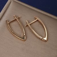 1 Paar XUPING Einfacher Stil Geometrisch Inlay Kupferlegierung Künstliche Edelsteine 18 Karat Vergoldet Reif Ohrringe main image 7
