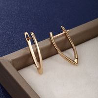 1 Paar XUPING Einfacher Stil Geometrisch Inlay Kupferlegierung Künstliche Edelsteine 18 Karat Vergoldet Reif Ohrringe main image 8