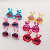 Cute Vacation Rabbit Pc Resin Oval Frame Full Frame Kids Sunglasses main image 3