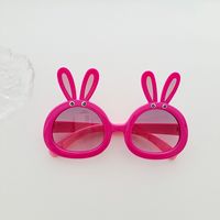 Cute Vacation Rabbit Pc Resin Oval Frame Full Frame Kids Sunglasses sku image 1
